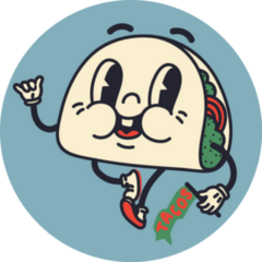 Happy Taco Having Fun Retro Sticker