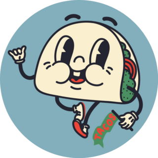 Happy Taco Having Fun Retro Sticker