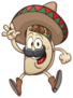 Happy Taco Wearing A Sombrero Sticker