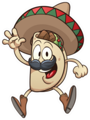 Happy Taco Wearing A Sombrero Sticker