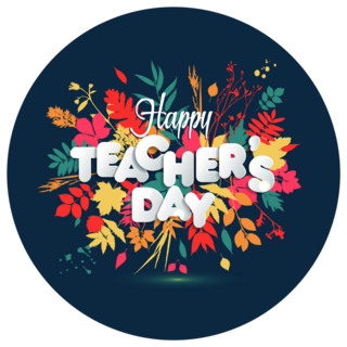 Happy Teacher S Day Florals And Leaves Sticker