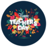 Happy Teacher S Day Florals And Leaves Sticker