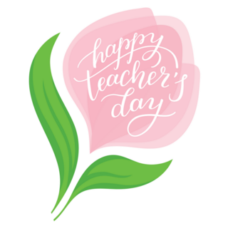 Happy Teachers Day Beautiful Flower Sticker
