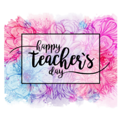 Happy Teachers Day Colorful Flower Sticker
