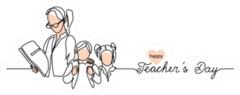 Happy Teachers Day Drawing With Color Sticker