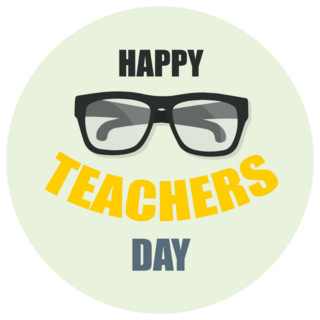 Happy Teachers Day Glasses Sticker