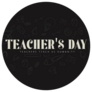 Happy Teachers Day Lettering On Black Sticker