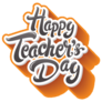 Happy Teachers Day Orange Lettering Sticker 