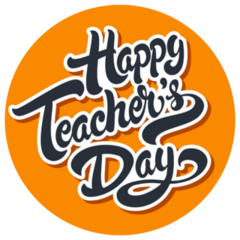 Happy Teachers Day Orange Typography Sticker