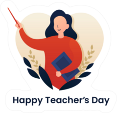 Happy Teachers Day Poster Woman Teacher Sticker