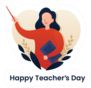 Happy Teachers Day Poster Woman Teacher Sticker