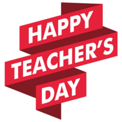 Happy Teachers Day Red Text Sticker