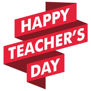 Happy Teachers Day Red Text Sticker