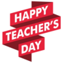 Happy Teachers Day Red Text Sticker