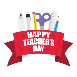Happy Teachers Day School Lettering Sticker