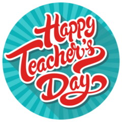 Happy Teachers Day Typography Sticker