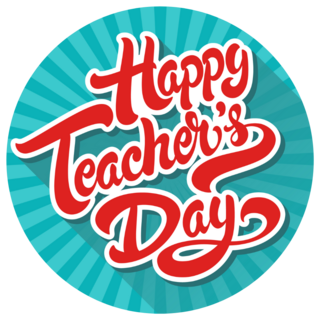 Happy Teachers Day Typography Sticker