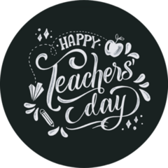 Happy Teachers Day Unique Typography Black Sticker