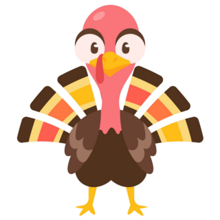 Happy Thanksgiving Cartoon Turkey Sticker