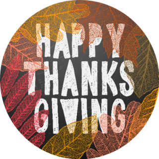 Happy Thanksgiving Day Holiday Background Sticker