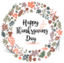 Happy Thanksgiving Day Letterine With Cute Autumn Elements Sticker