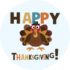 Happy Thanksgiving Turkey Lettering Sticker
