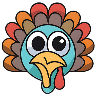 Happy Turkey Day Blue Turkey Sticker