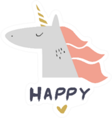 Happy Unicorn With Boho Heart Sticker
