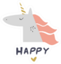 Happy Unicorn With Boho Heart Sticker