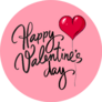 Happy Valentines Day Card Red Heart Shaped Balloon Sticker