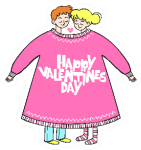 Happy Valentines Day Couple Sweater Sticker