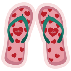 Happy Valentines Day Flip Flop Sticker