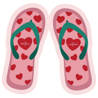 Happy Valentines Day Flip Flop Sticker