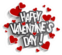 Happy Valentines Day Greeting Card Sticker