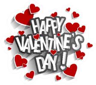 Happy Valentines Day Greeting Card Sticker