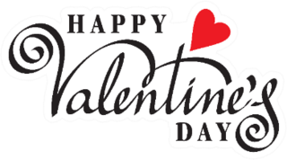 Happy Valentines Day Hand Lettering Sticker