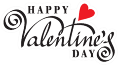 Happy Valentines Day Hand Lettering Sticker