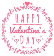 Happy Valentines Day Hearts Frame Sticker