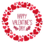 Happy Valentines Day In Heart Wreath Sticker