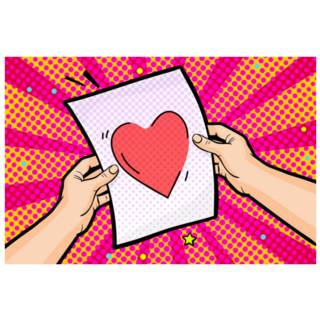 Happy Valentines Day Pop Art Heart Sticker