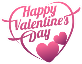 Happy Valentines Day Text In Heart Sticker