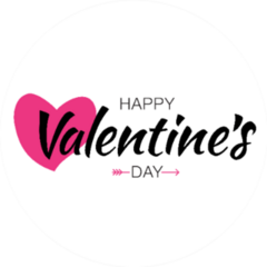 Happy Valentines Day Typographic Lettering Sticker