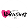 Happy Valentines Day Typographic Lettering Sticker