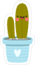 Happy Waving Cactus Sticker