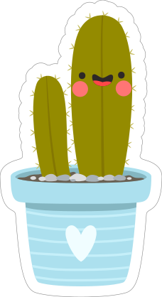 Happy Waving Cactus Sticker