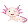 Happy White Axolotl Sticker