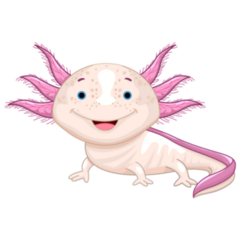 Happy White Axolotl Sticker