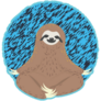 Happy Yoga Sloth On Blue Sticker