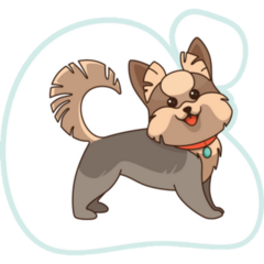 Happy Yorkie Dog Sticker