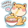 Happy Yummy Shiba Sticker